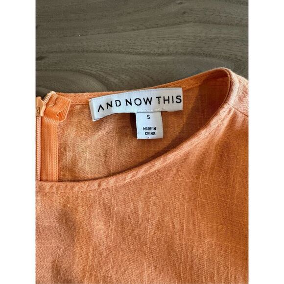 NEW And Now This Orange Twist Cutout Cotton Mini Dress Size Small Summer - Picture 6 of 7